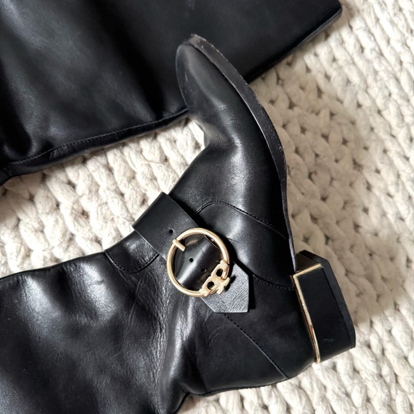 Tory Burch Black Leather Sofia Riding Boot, size 6.5 - Picture 6 of 12